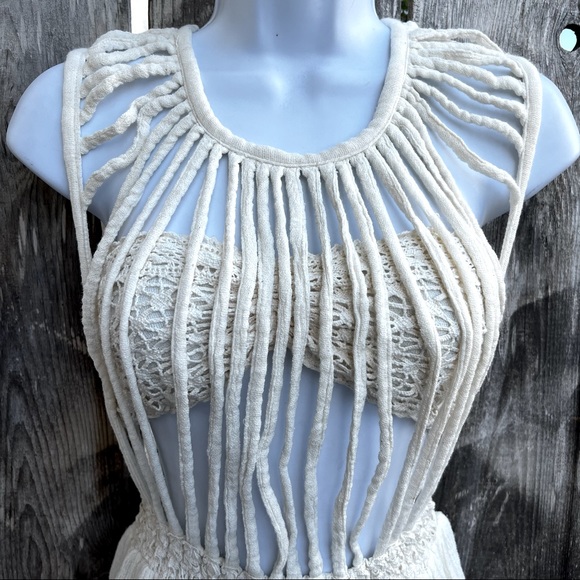 Summer SALE! New Jens Pirate Booty cream dress with crochet stretch tube top. - Picture 3 of 7